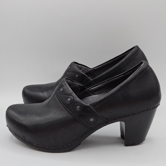 Dansko Riki black leather 2.5" clog loafers size 38 US size 7.5 / 8 - Picture 14 of 16